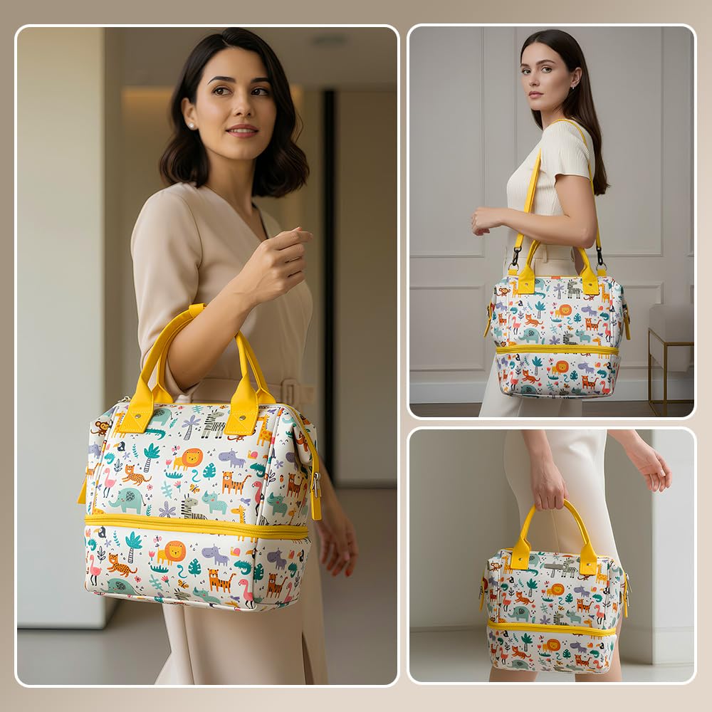 StarAndDaisy Bag for Mothers for Travel, Newborn Baby Diaper Bags with Insuleted Compartment & Multiple Pockets, 12 Liter Enhanced Capacity, Aesthetically Handcrafted with Love & Cuteness