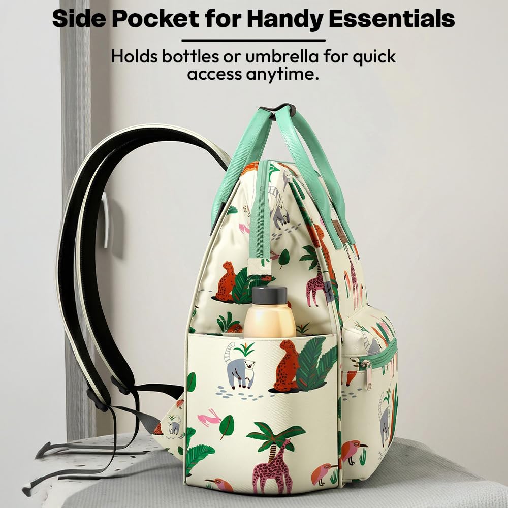 StarAndDaisy Baby Diaper Bag for Mother Travel/Diaper Bags for Mother for Travel with Laptop Pocket, Multi Compartments, Insulated Bottle Pockets, Waterproof, Ultra soft fabric - Green
