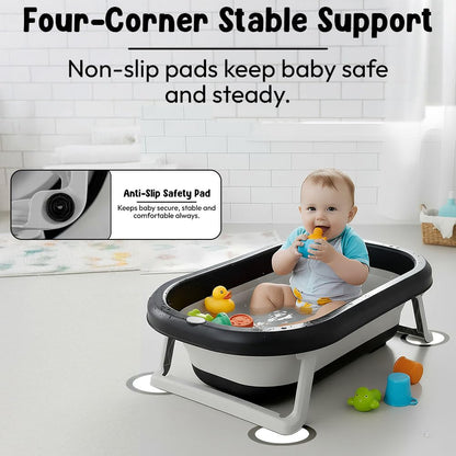 StarAndDaisy Baby Bath Tub for 0 to 5 Years/Bath Tub for Kids 0-3 Years, Tub for Girls & Boys with oldable Legs, Easy to Store -Black