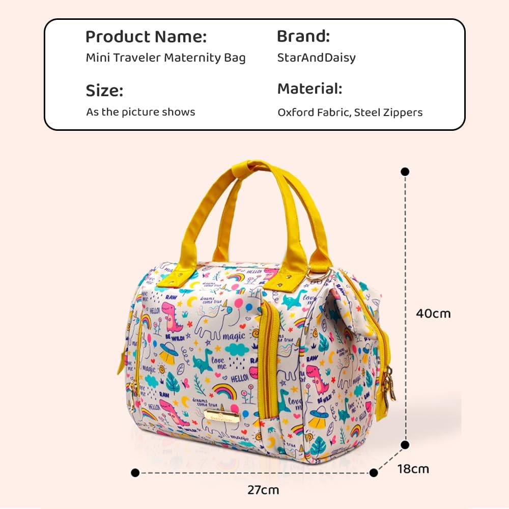 StarAndDaisy Baby Bag for Mother Travel/Diaper Bag for New Born Baby with Light Weight and Potable Design/Diaper Bags for Mom with Multi Compartments, Waterproof Bag with Ultra Soft Fabric.