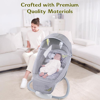 StarAndDaisy X Mastela 3 in 1 Swing Rocker Automatic for New Born Baby 0 to 18 Month Girl & Boy with 4- Swing Modes, Multi Backrest Adjustment - Ice Cream