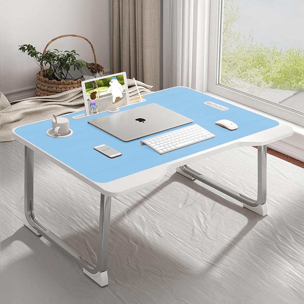 StarAndDaisy Baby Kids Foldable Study Desk/Baby Bed Table for Laptop and Study/Laptop Table Stand with Height Adjustable - USB-Grey1