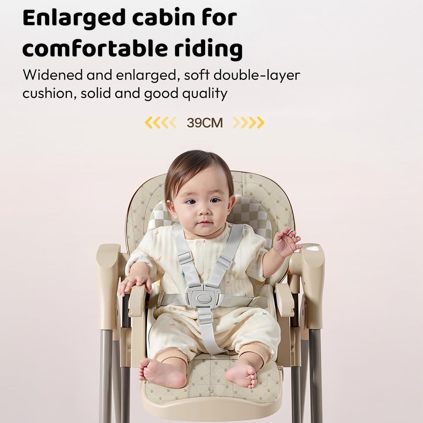 StarAndDaisy Multifunctional Baby Swing cradle for Boy & girl with Automatic Swing High chair, Foldable feeding chair , removable dining tray , Adjustable Backrest & Footrest for infants & toddler-Beige