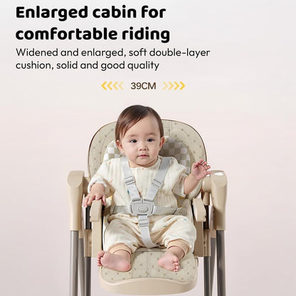 StarAndDaisy Multifunctional Baby Swing cradle for Boy & girl with Automatic Swing High chair, Foldable feeding chair , removable dining tray , Adjustable Backrest & Footrest for infants & toddler-Beige