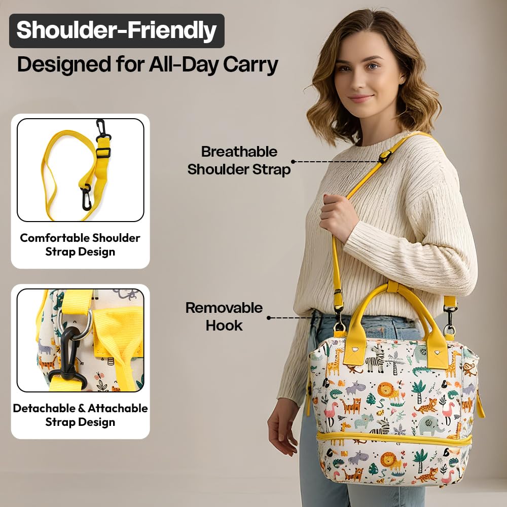 StarAndDaisy Bag for Mothers for Travel, Newborn Baby Diaper Bags with Insuleted Compartment & Multiple Pockets, 12 Liter Enhanced Capacity, Aesthetically Handcrafted with Love & Cuteness
