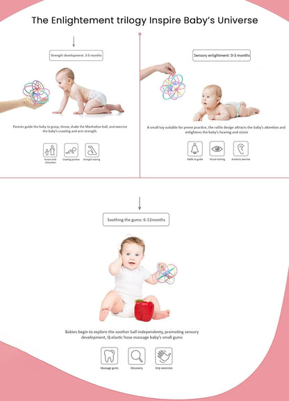 StarAndDaisy Soft Silicone Teether for 6 to 12 Months, Baby Teether Toys for Baby 6-12 Months Kids, Soft Silicone & BPA Free (Mesh - MultiColorN)
