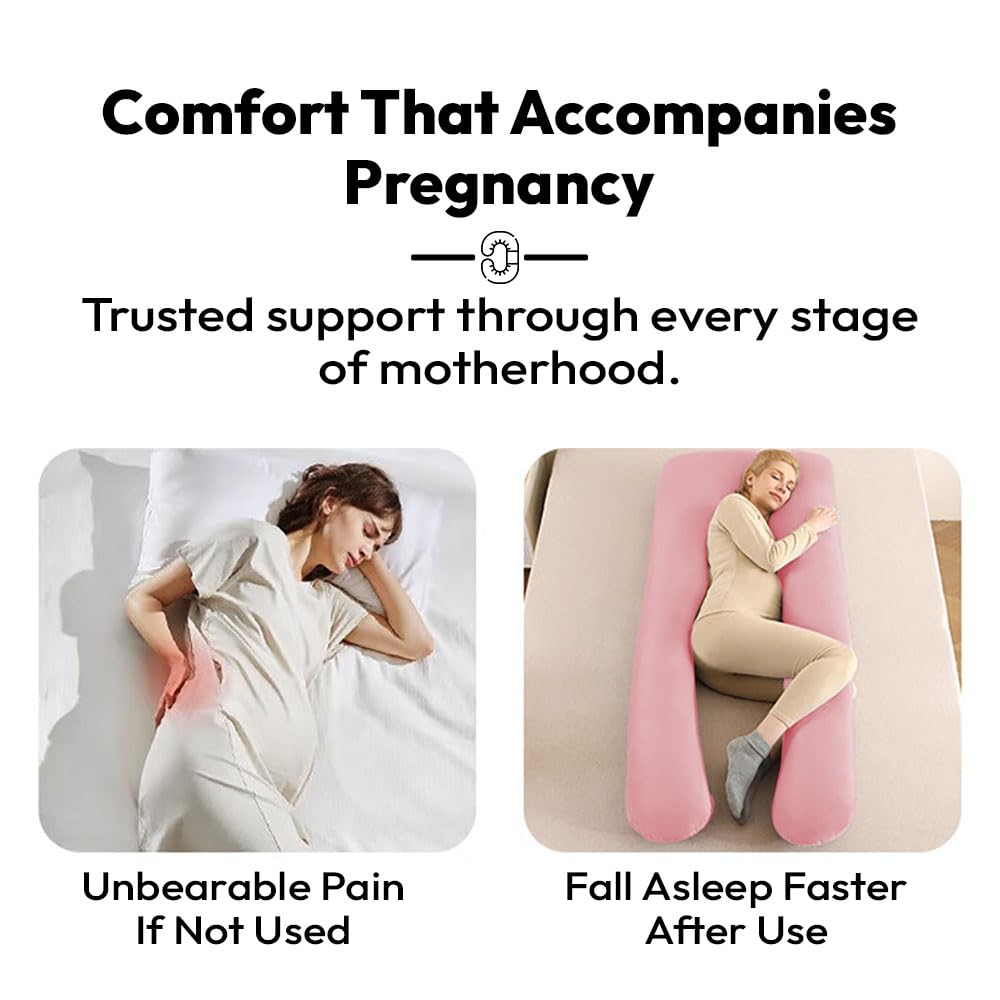 StarAndDaisy Pregnancy Pillow for Women/J Shape Body Pillow with 360° Full Body Support, Ergonomic & Comfortable Maternity Pillow for Pregnancy Sleeping