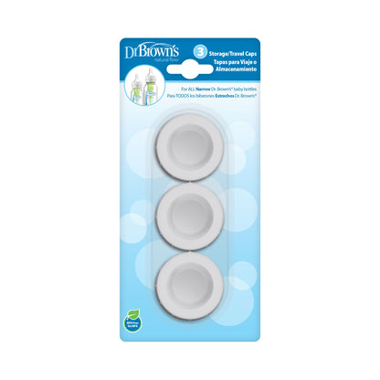 Dr. Brown's Natural Flow Standard Storage Travel Caps Replace (Pack of 3, Multicolor)
