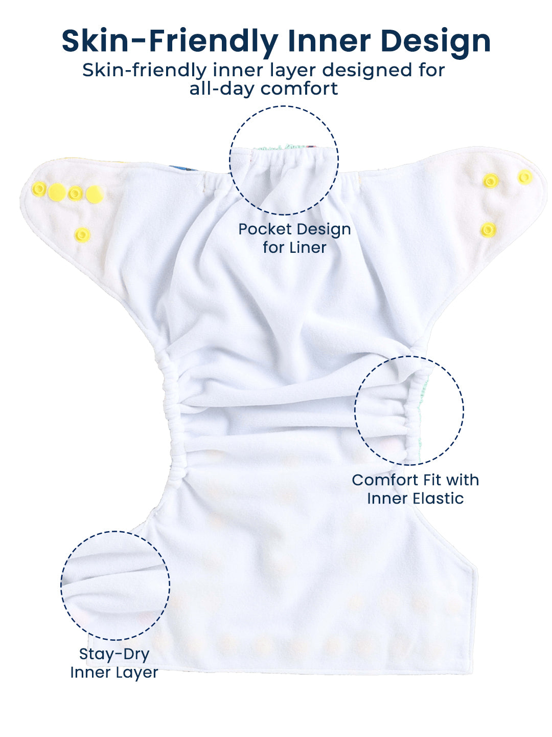 Polka Tots  Reusable & Washable Fleece Cloth Diapers with 1 Liner, Dinosaur Print