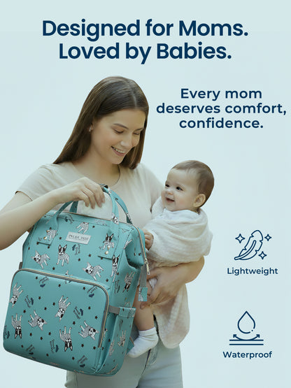 Polka Tots Diaper Bag Large Capacity With 17 Pockets For Moms & Dads - Bull Dog