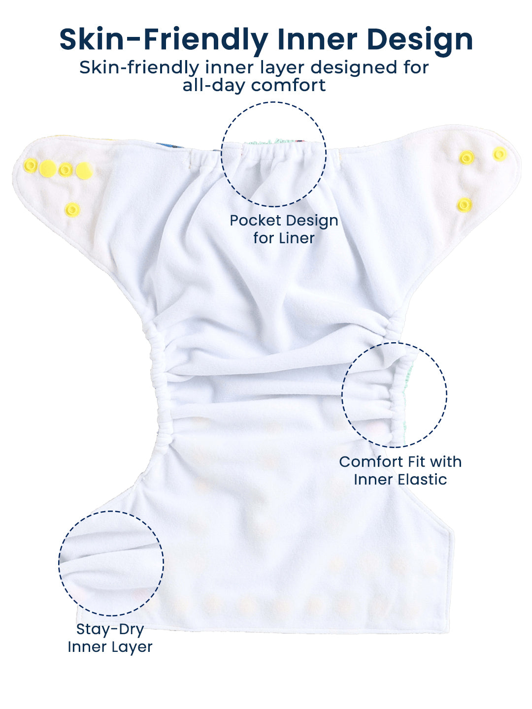 Polka Tots  Reusable & Washable Fleece Cloth Diapers with 1 Liner, Penguin Print