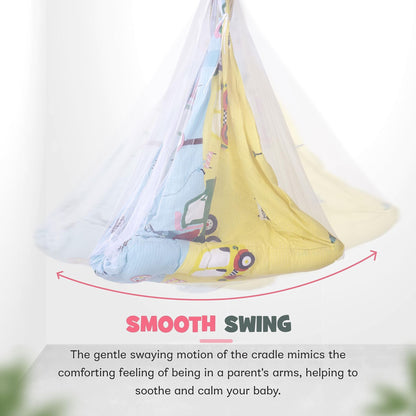 BAYBEE Cotton New Born Hanging Sleep Swing Cradle/Jhula/Jhoola/Baby Bedding with mosquito net and Spring Set for 0 to 12 Months Baby Boys and Girls