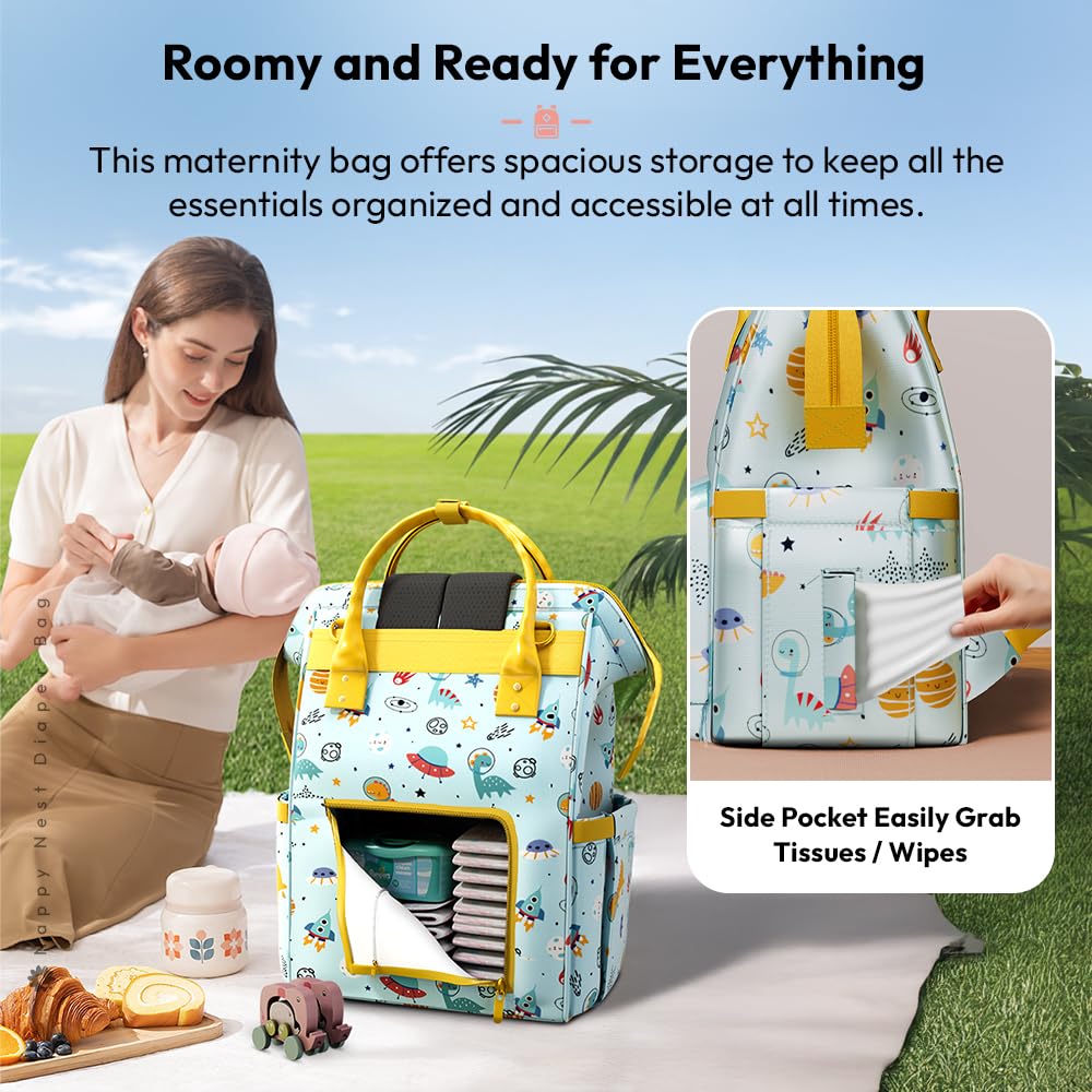 StarAndDaisy Diaper Bag for Mothers for Travel/Diaper Bag, 28L Waterproof Baby Bag for Mother Travel with 15 Multipurpose Pockets