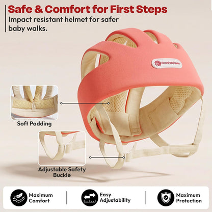 StarAndDaisy Baby Safety Helmet for Head Protection | Soft Cotton Baby Helmet with Cushion Padding | Adjustable Baby Head Protector for Crawling & Walking Toddlers -Army