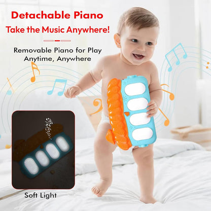 Uonibaby by StarAndDaisy Musical Baby Convertible Playmat, Play Gym Mat with Hanging Rattles Lights for 0-6 Months Babies.