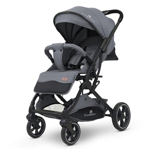 StarAndDaisy Foldable Stroller for Baby 0-3 Years Infant & Toddler / Travel Pram for Baby with Storage basket & Lockable Wheels, Multi-Level Recline & Adjustable Footrest, Removable Tray , Safety Harness Belt -Green