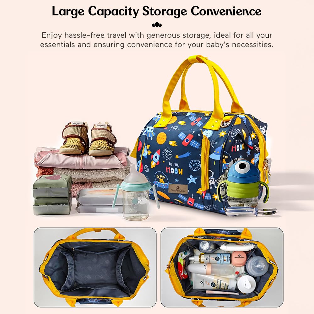 StarAndDaisy Diaper Bag/Diaper Bags for Mom with Light Weight and Potable Design/Multi Compartments, Waterproof Baby Bag with Ultra Soft Fabric.