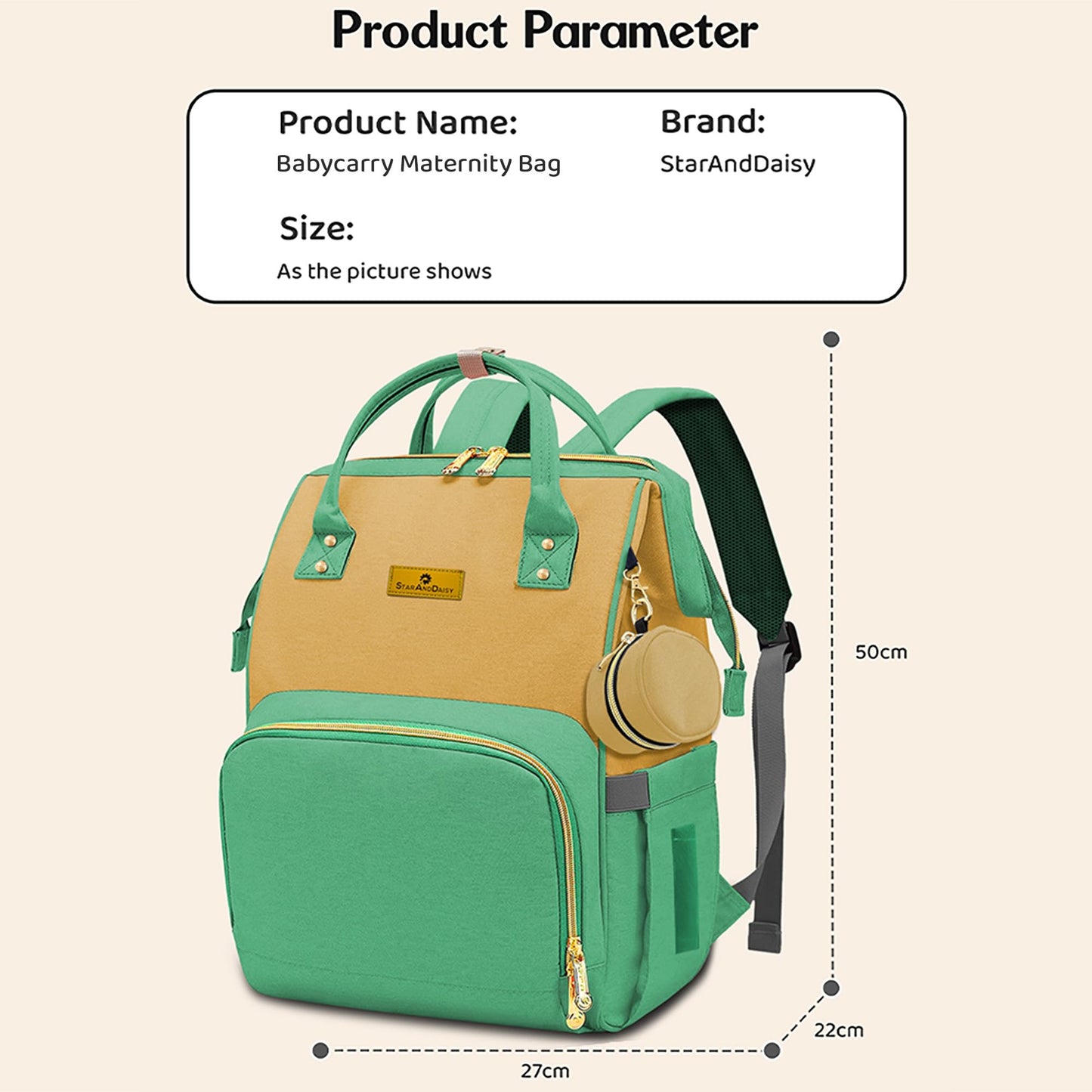 StarAndDaisy Baby Bag for Mothers Travel/Maternity Bag with 16 Multi-Purpose Pockets with Quick Access Diaper & Mobile Pocket/Diaper Bag for Baby
