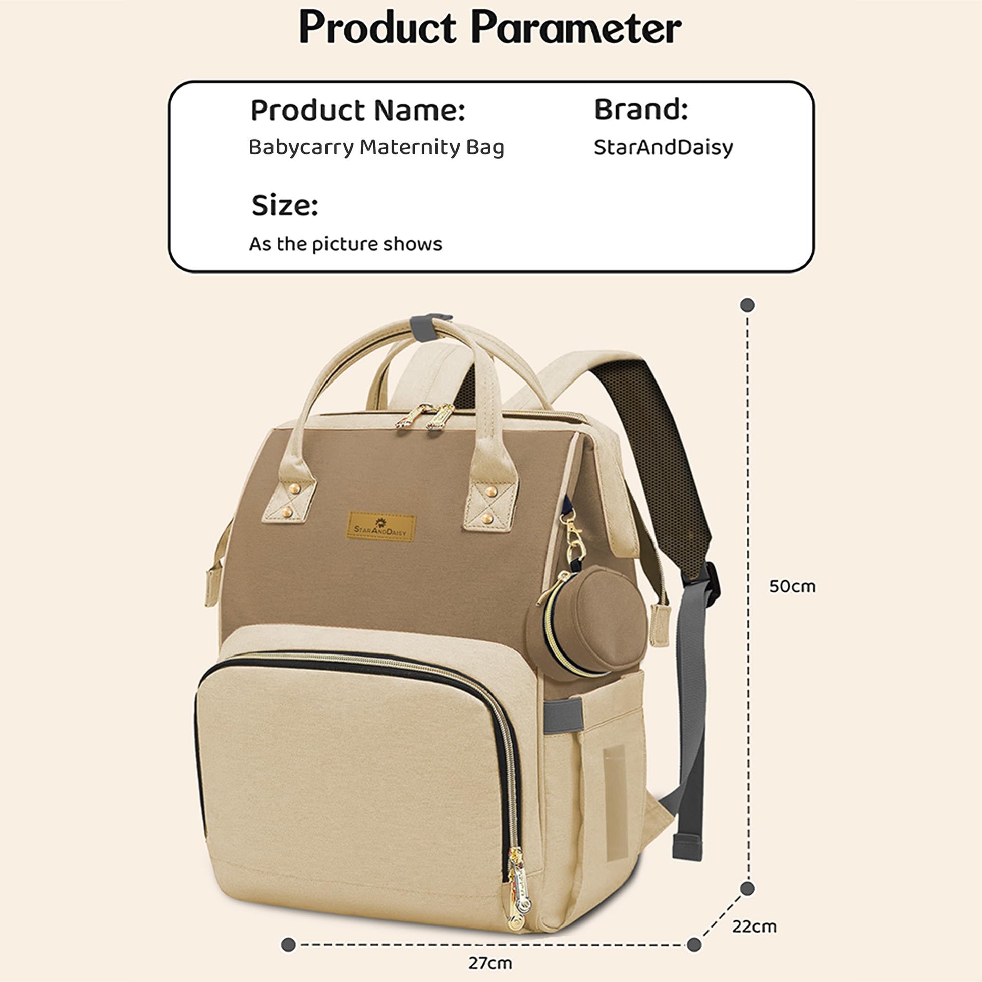 StarAndDaisy Baby Bag for Mothers Travel/Maternity Bag with 16 Multi-Purpose Pockets with Quick Access Diaper & Mobile Pocket/Diaper Bag for Baby