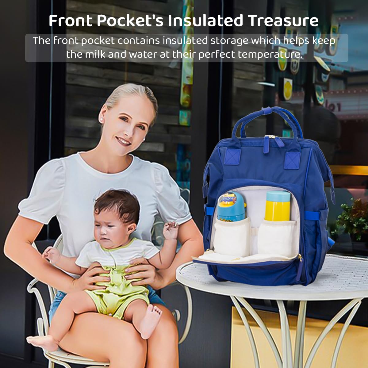 StarAndDaisy Diaper Bag for Baby/bags for mothers carry/Women carry Maternity Bag with Bottle Holder, Multi Compartments with Pockets, Waterproof, Travel Friendly, Lightweight (Joy Blue)