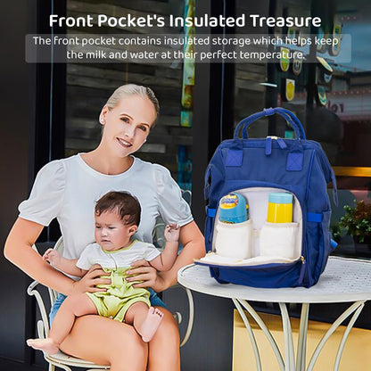 StarAndDaisy Diaper Bag for Baby/bags for mothers carry/Women carry Maternity Bag with Bottle Holder, Multi Compartments with Pockets, Waterproof, Travel Friendly, Lightweight (Joy Blue)
