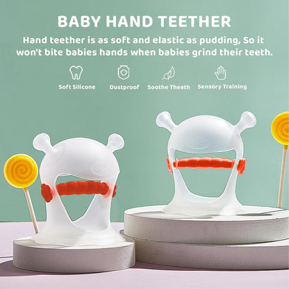 StarAndDaisy Adjustable Baby Thumb Sucking Hand Protector, Silicone Hand Sucking Stop, Baby Finger Protector Prevent Thumb Sucking for Infant Kids. (White&Blue)