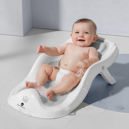StarAndDaisy Baby Bath Seat Newborn to 0-18 Months, Non-Slip, Adjustable, Portable, Comfortable, Hygienic Baby Bather -Grey