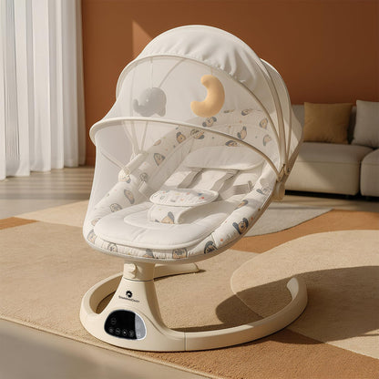 StarAndDaisy baby rockers for 0 to 2 years, Baby Multi functional rocker for babies, Infants & Toddler with mattress, 5-level Automatic Swing & Bouncer/ cradle with touch panel & hanging toys (601-White)