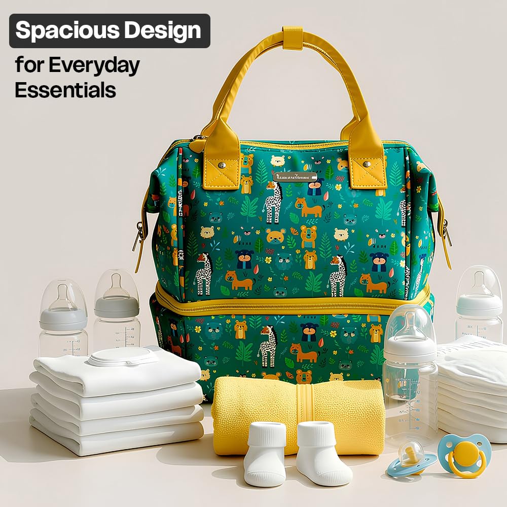 StarAndDaisy Baby Bag for Mothers Travel/Diaper Bags for Mom with Insulated Compartment/Diaper Bag for Mothers for Travel & Multiple Pockets, 12L Capacity- Jungle Print