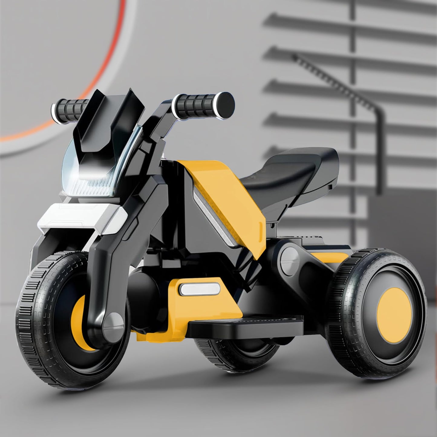 StarAndDaisy Electric Ride-On Vehicle for Kids & Toddler – 3 Wheel Rechargeable 6V Bike for Baby Child with LED Lights, Bluetooth Music, USB, Large Seat & Wide Tyre (Yellow)