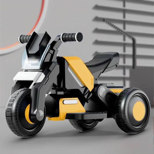 StarAndDaisy Electric Ride-On Vehicle for Kids & Toddler – 3 Wheel Rechargeable 6V Bike for Baby Child with LED Lights, Bluetooth Music, USB, Large Seat & Wide Tyre (Yellow)