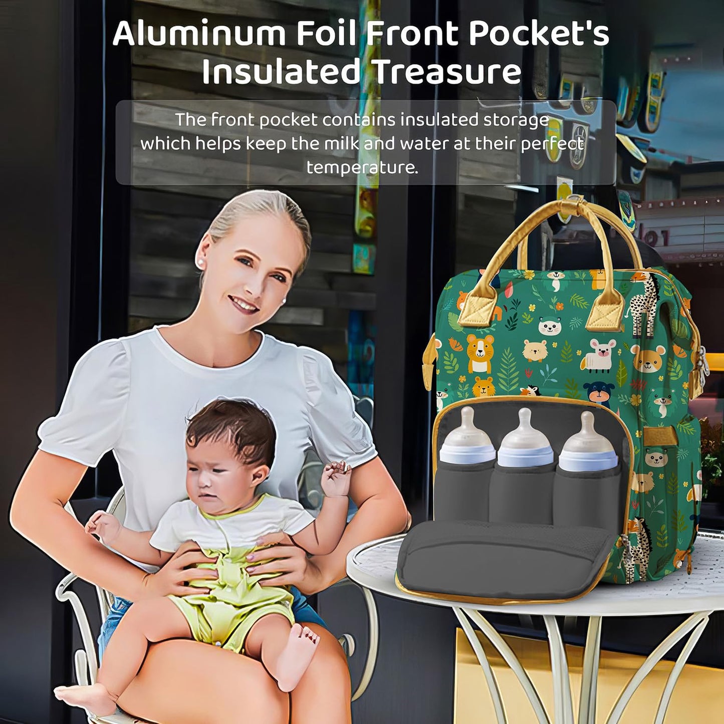 StarAndDaisy Baby Bag Mothers for Travel/Diaper Bag, 28L Waterproof Diaper Bag for Mother for Travel with 15 Multipurpose Pockets
