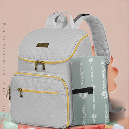 StarAndDaisy Baby Bag for Mother Travel/Maternity Bag with Multi-Compartments, Insulated Bottle Pockets with Changing Sheet, Waterproof 24L Capacity- Grey (Grey)