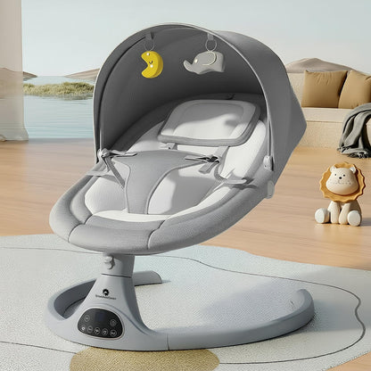 StarAndDaisy baby rockers for 0 to 2 years, Baby Multi functionalrocking chair / rocker for babies, Infants & Toddler with 5-level Automatic Swing & Bouncer/ cradle with touch panel & hanging toys - Grey