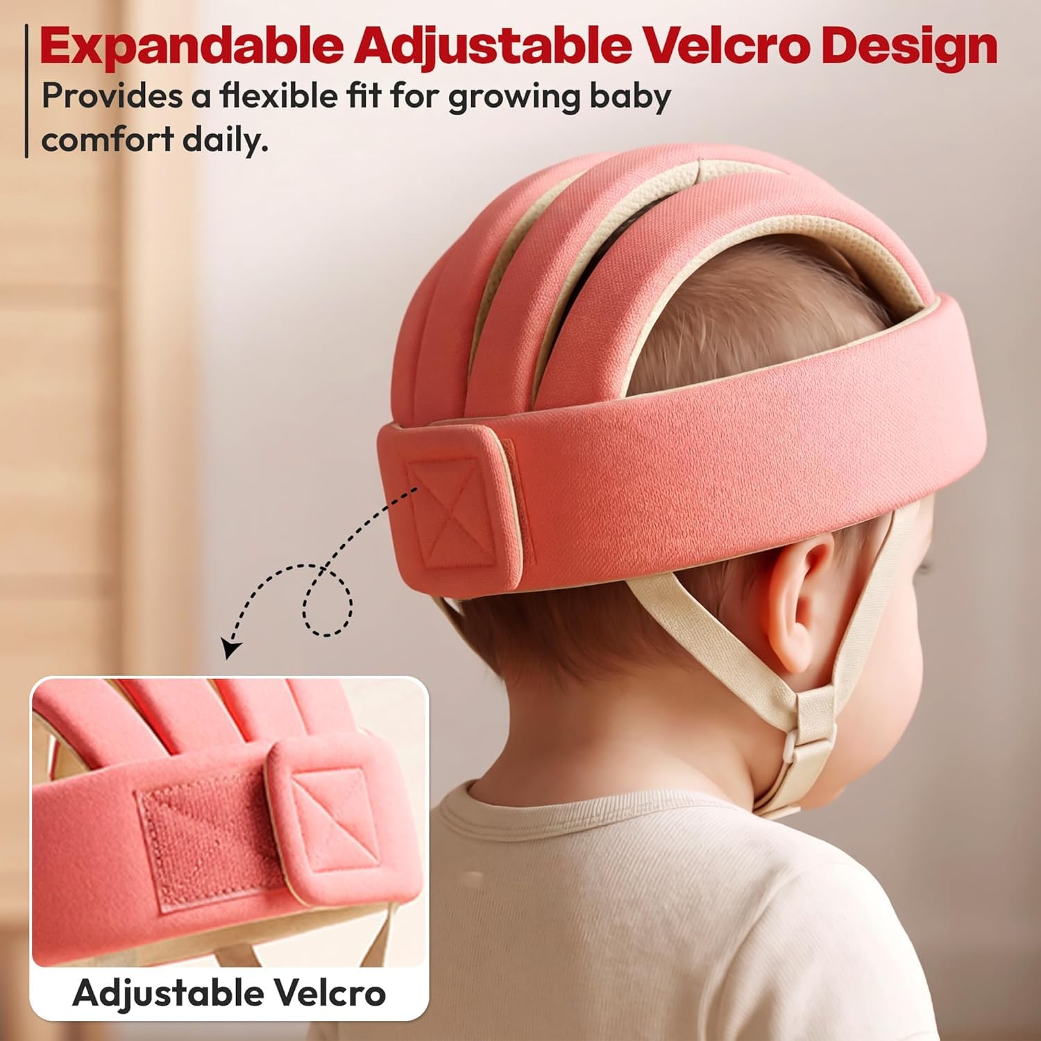 StarAndDaisy Baby Safety Helmet for Head Protection | Soft Cotton Baby Helmet with Cushion Padding | Adjustable Baby Head Protector for Crawling & Walking Toddlers -Blue