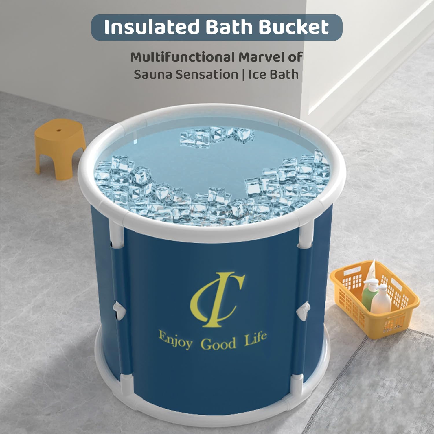 StarAndDaisy Ice Bath Tub for Athletes - Portable & Highly Durable - Sport Recovery Cold Bath,Insulated Spa Buckets for Cold Baths - Blue