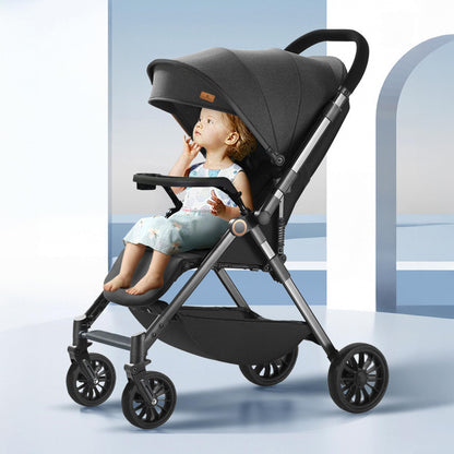 StarAndDaisy Stroller for Baby Boy Girl 0 to 5 Years/Foldable Baby Stroller Light Weight with Multi-Level Seat Recline, 5 Point Safety Belt, Pram for Kids-Black