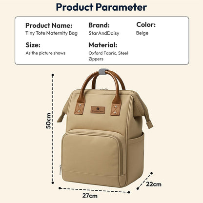StarAndDaisy Diaper Backpack For Mothers For Travel/Diaper Bags For Mom With Multi Compartments, Insulated Bottle Pockets, Waterproof, Ultra Soft Oxford Fabric, 24Lt Capacity - Beige