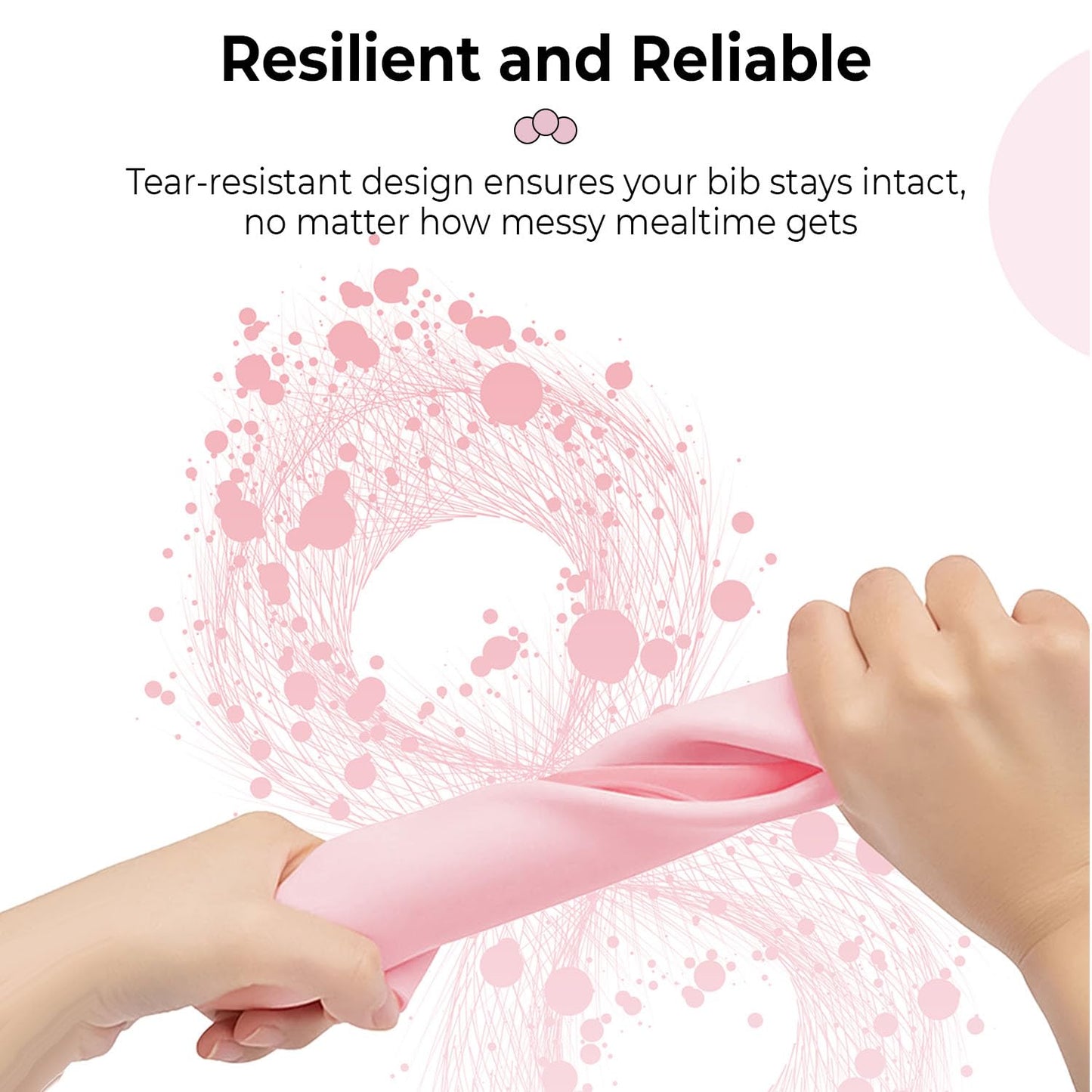 StarAndDaisy Reusable Silicone Bib for Baby with Adjustable Buttons for Mess-Free Feeding, Weaning, and Easy Cleaning and Waterproof. (Printed-Rabbit-Pink)