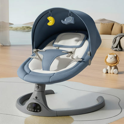 StarAndDaisy baby rockers for 0 to 2 years, Baby Multi functionalrocking chair / rocker for babies, Infants & Toddler with 5-level Automatic Swing & Bouncer/ cradle with touch panel & hanging toys - Blue