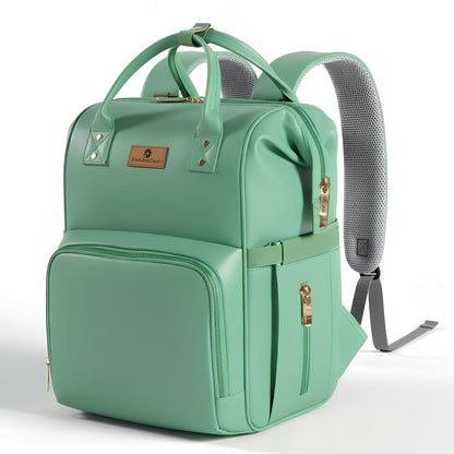 StarAndDaisy Diaper Bag for Mothers for Travel – 27L Lightweight Waterproof Leatherite Diaper Bag/Baby Bag for Mother Travel with 15 Multi-Purpose Pockets & Quick Access Diaper Pocket - Green
