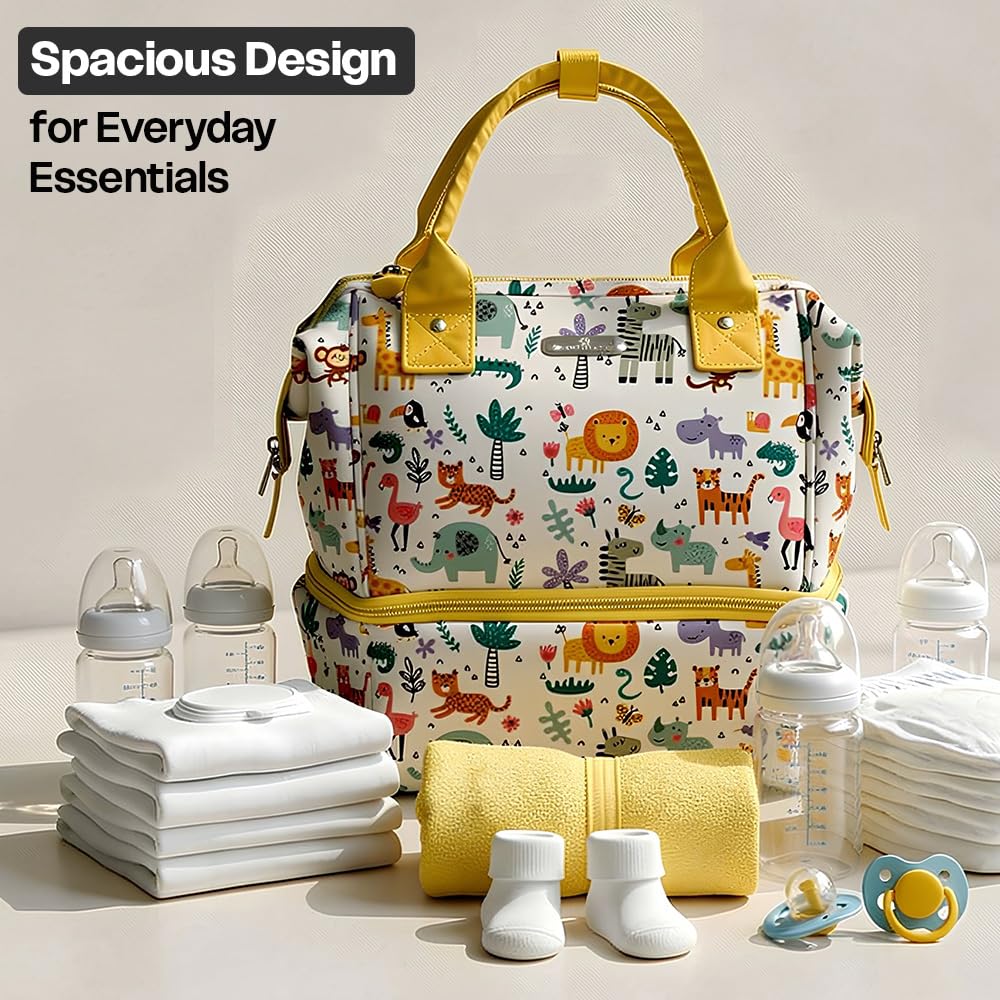 StarAndDaisy Bag for Mothers for Travel, Newborn Baby Diaper Bags with Insuleted Compartment & Multiple Pockets, 12 Liter Enhanced Capacity, Aesthetically Handcrafted with Love & Cuteness