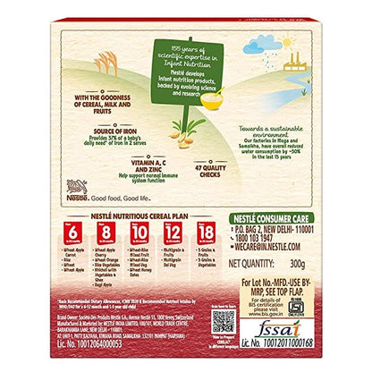 Nestle Cerelac Wheat Apple Cherry Baby Cereal, stage 2, 300 gm