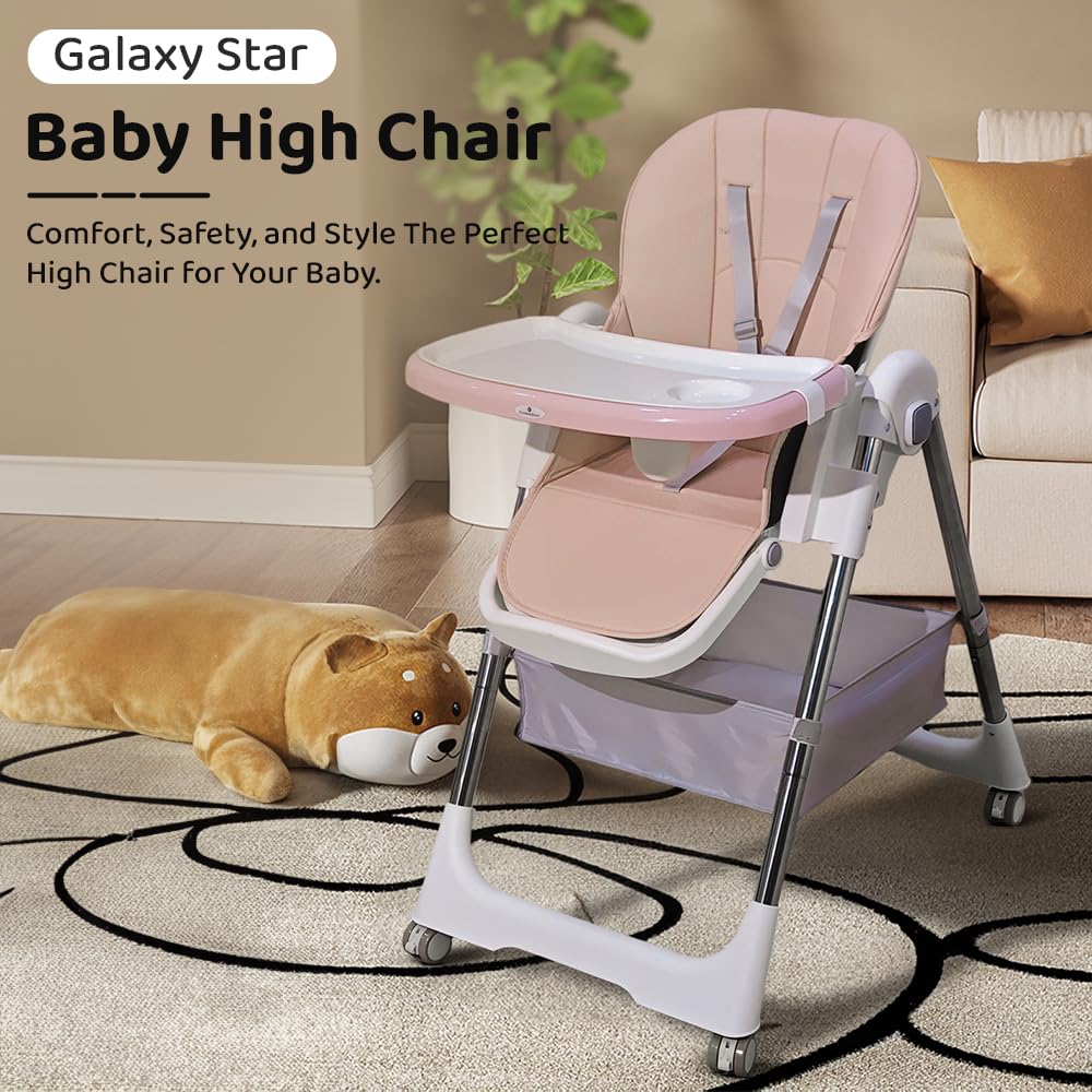 StarAndDaisy Galaxy Star High Chair for Baby 6 Months to 5 Years / 6 in 1 Baby Feeding Chair with 7 Level Height Adjustment / 3 Mode Seat Adjustment/Baby High Chair with One Click Fold