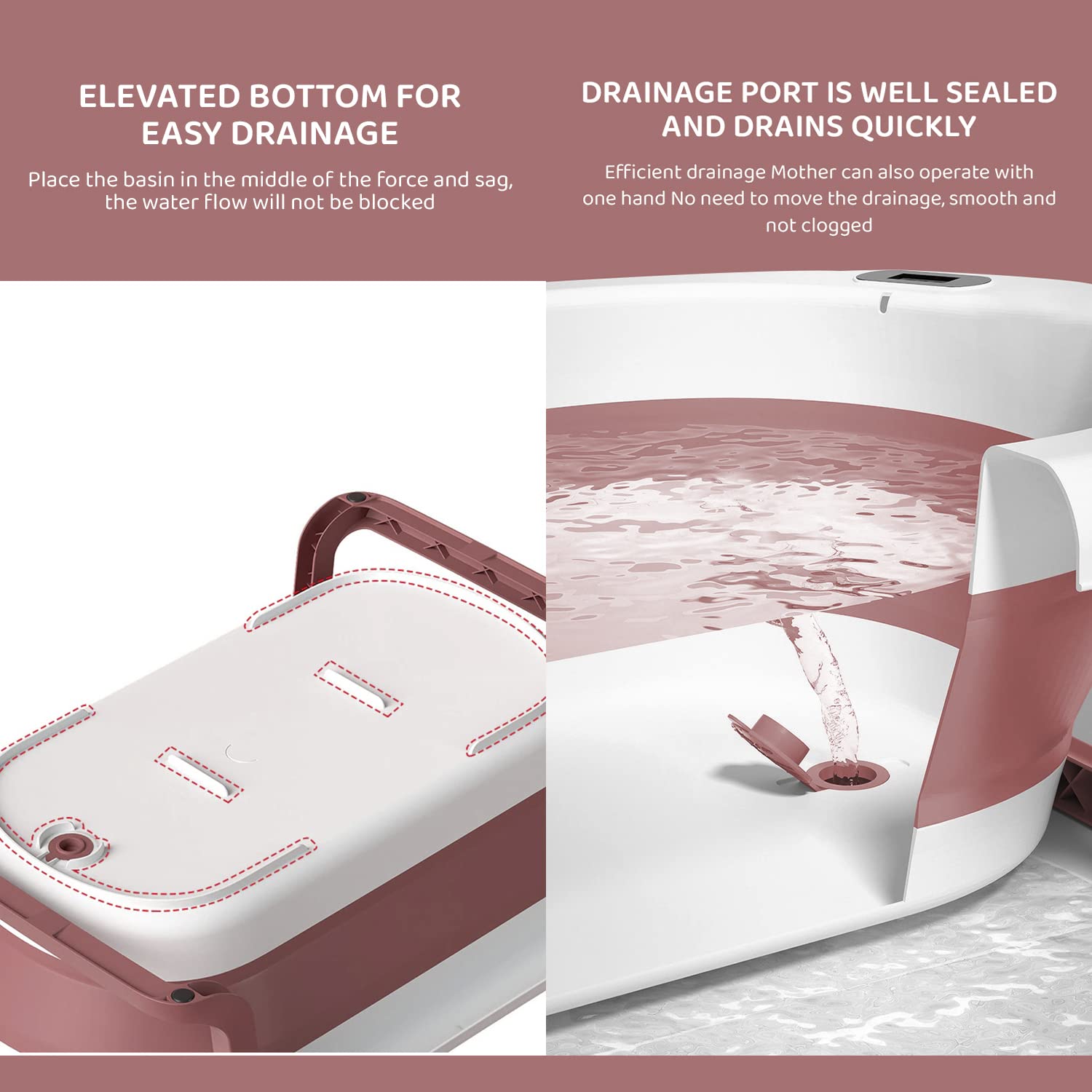 StarAndDaisy Baby Bath Tub for 0 to 5 Years/Folding Large Baby Bathtub with Temperature Meter/Safe & Comfortable Bathing tub for Kids