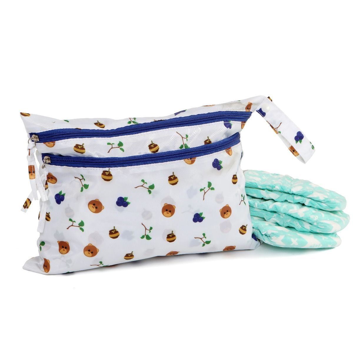 melii Waterproof Wet and Dry Bag for Wet Clothes, Swimsuits, Diapers, toiletries and Dishes - Bear