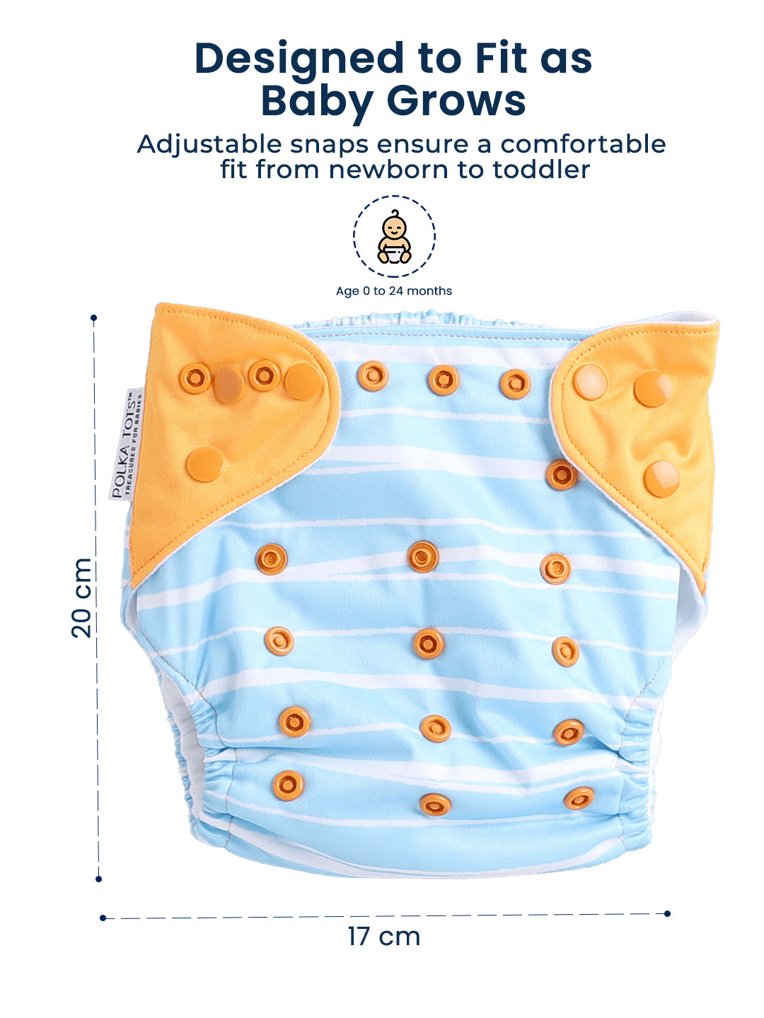 Polka Tots  Reusable & Washable Fleece Cloth Diapers with 1 Liner, Penguin Print