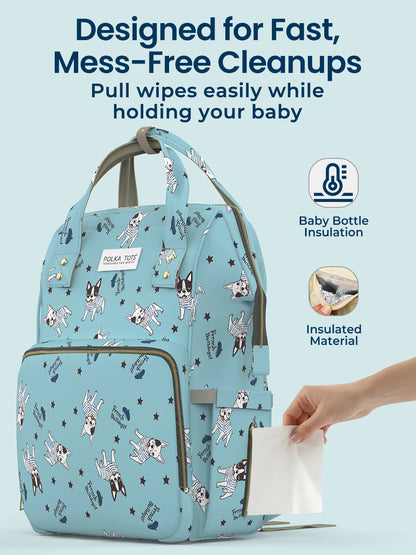 Polka Tots Diaper Bag Large Capacity With 17 Pockets For Moms & Dads - Bull Dog