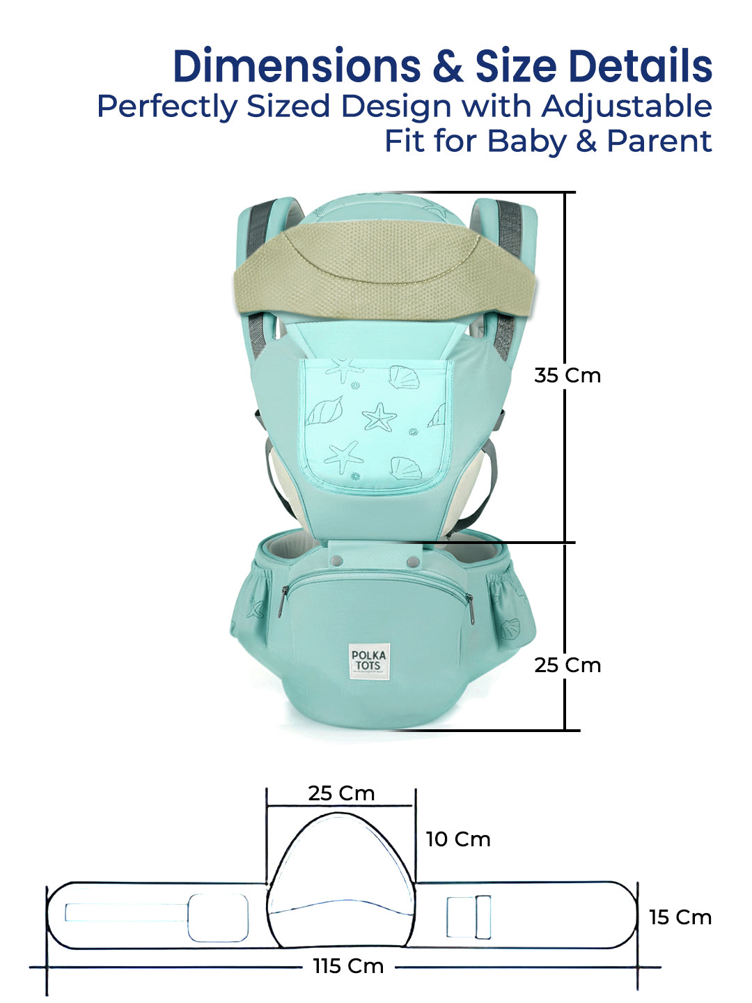 Polka Tots Unisex Green Baby Carrier