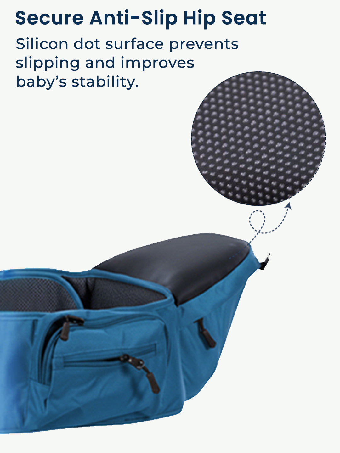 Polka Tots 6 in 1 Blue Hip Seat Baby Carrier with Airbag Seat